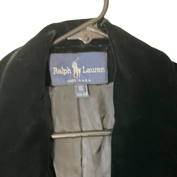 Ralph Lauren Black Velvet Blazer Jacket Women’s Size 10 - Picture 2 of 10
